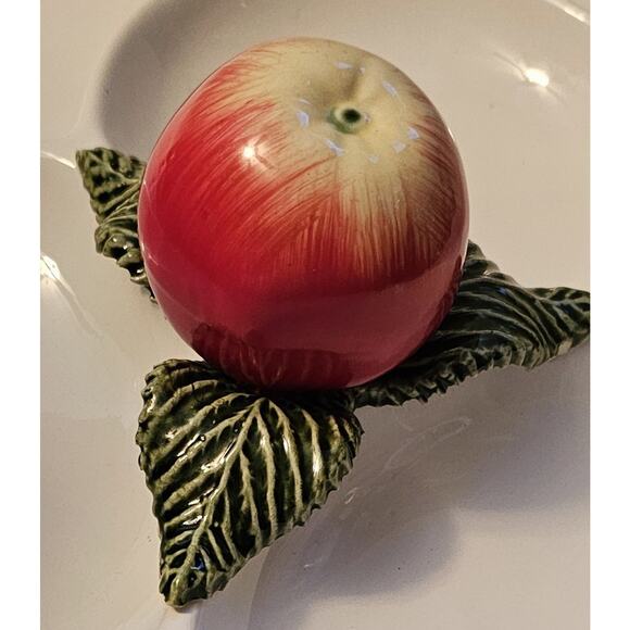 Portugal Pottery Divided Server Centerpiece Apple "Subtil Caldas Da Rainha" - Picture 2 of 7